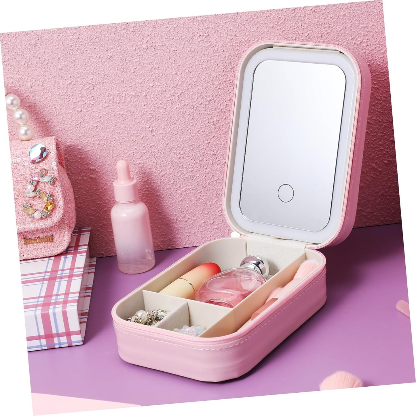 BellaGlow™ – Organizador de Maquillaje con Espejo LED
